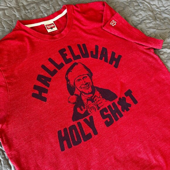 Homage National Lampoons Christmas Vacation Large Red T-shirt Hallelujah Vintage - Picture 1 of 8
